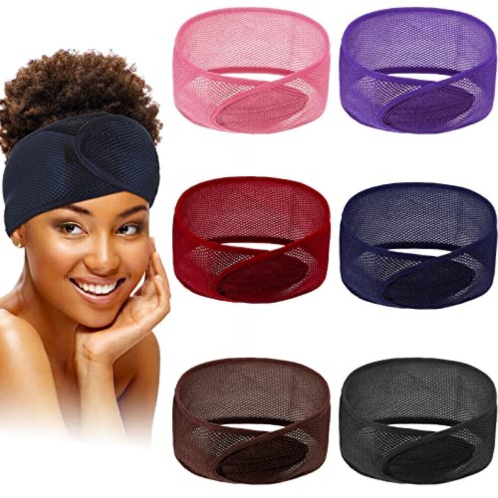 Mesh Headbands Women's Adjustable Multicolored Makeup Hair Accessories